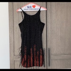 Parker xs sequin and light feather cocktail dress
